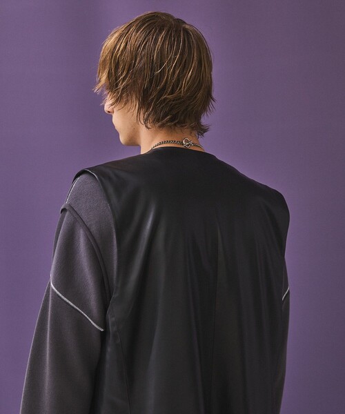 PUBLIC TOKYO ¥14,300【youth】シンセティックレザーベスト PUBLIC TOKYO（パブリックトウキョウ）の「【youth