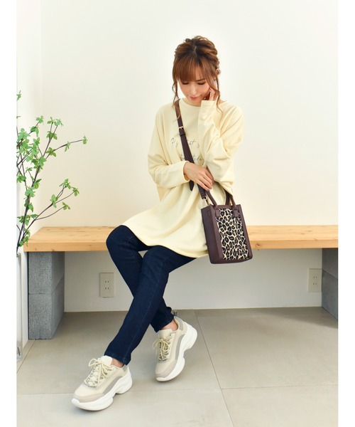 DEVICE（デバイス）の「【ファッションクリエイターMUMUコラボ】Rename スクエア ミニトート ショルダーバッグ（ショルダーバッグ・レディース・マルチ/レオパード・FREE）」の9枚目の写真