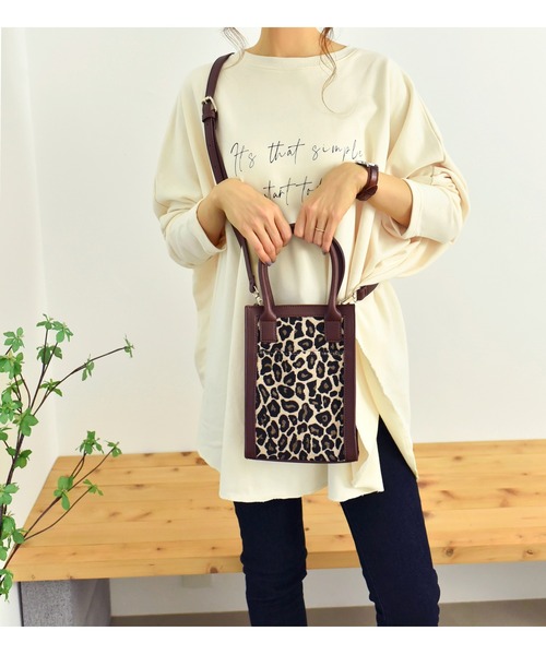 DEVICE（デバイス）の「【ファッションクリエイターMUMUコラボ】Rename スクエア ミニトート ショルダーバッグ（ショルダーバッグ・レディース・マルチ/レオパード・FREE）」の16枚目の写真