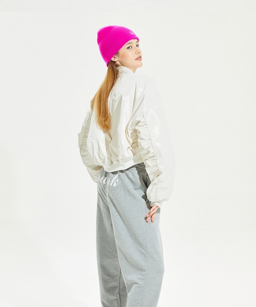 CRANK（クランク）の「【CRANK】LOGO SHORT BEANIE（ニットキャップ/ビーニー・レディース・ブラック/ピンク・ONE SIZE）」の8枚目の写真