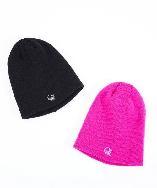 CRANK（クランク）の「【CRANK】LOGO SHORT BEANIE（ニットキャップ/ビーニー・レディース・ブラック/ピンク・ONE SIZE）」の12枚目の写真