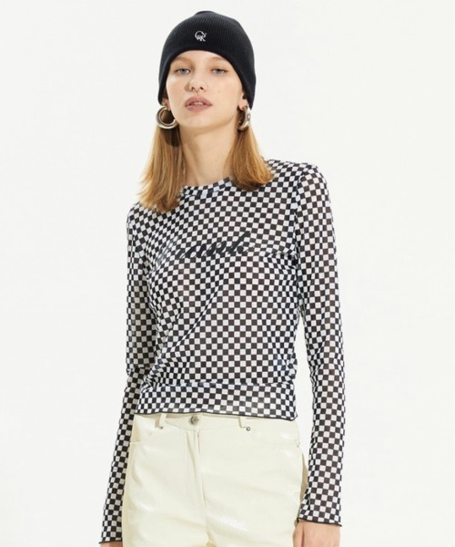 CRANK（クランク）の「【CRANK】LOGO SHORT BEANIE（ニットキャップ/ビーニー・レディース・ブラック/ピンク・ONE SIZE）」の11枚目の写真