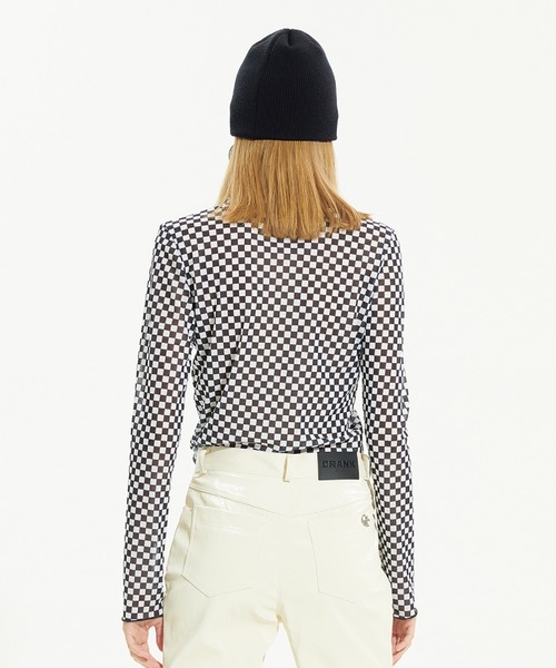 CRANK（クランク）の「【CRANK】LOGO SHORT BEANIE（ニットキャップ/ビーニー・レディース・ブラック/ピンク・ONE SIZE）」の3枚目の写真