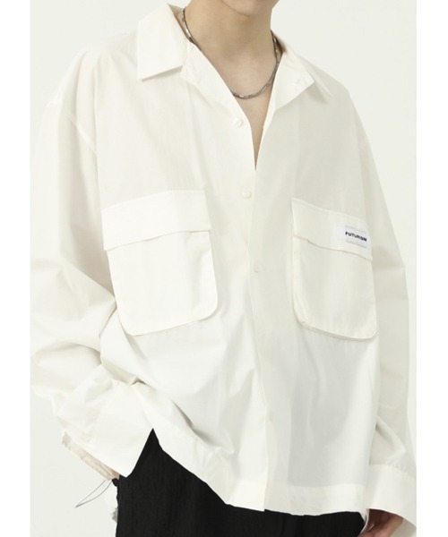 WESTBOY(ウエストボーイ)の「【WB ORIGINALS】Relax Work Long Sleeve Shirt WO21W2TP05(シャツ/ブラウス・メンズ・ホワイト/ブラック・M/L/XL)」の1枚目の写真