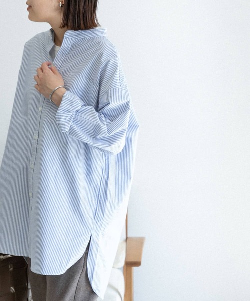 FORK&SPOON（フォークアンドスプーン）の「FORK&SPOON　オックスロングシャツ（シャツ/ブラウス・レディース・オフホワイト/ブルー系その他・ONE）」の8枚目の写真