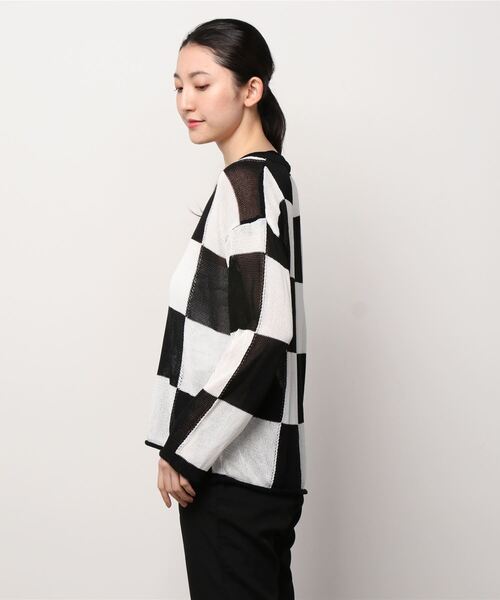 Figments（フィグメンツ）の「チェッカーフラッグニット（ニット/セーター・レディース・ブラック・FREE）」の3枚目の写真