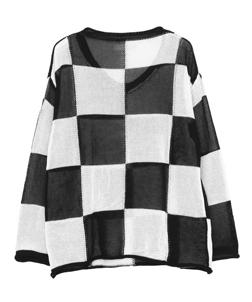 Figments（フィグメンツ）の「チェッカーフラッグニット（ニット/セーター・レディース・ブラック・FREE）」の13枚目の写真