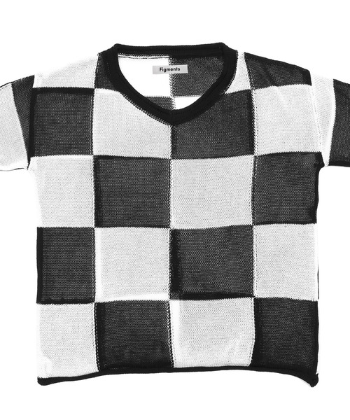Figments（フィグメンツ）の「チェッカーフラッグニット（ニット/セーター・レディース・ブラック・FREE）」の12枚目の写真