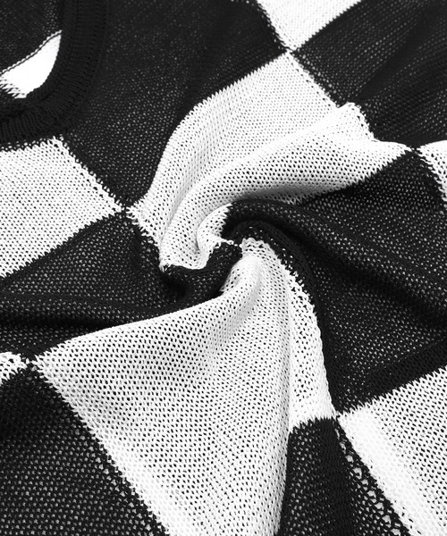 Figments（フィグメンツ）の「チェッカーフラッグニット（ニット/セーター・レディース・ブラック・FREE）」の8枚目の写真