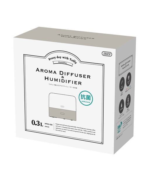 Toffy（トフィー）の「【Toffy/トフィー】 抗菌LEDアロマディフューザー加湿器（生活家電・レディース・アクア/グレイッシュベージュ・FREE）」の9枚目の写真