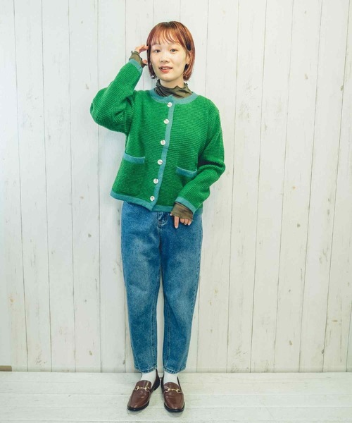 Clice de Paris（クリシェドゥパリス）の「K/バイカラーカーディガン（カーディガン/ボレロ・レディース・ブラウン/グリーン・ONESIZE）」の22枚目の写真