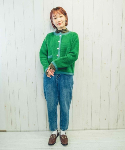 Clice de Paris（クリシェドゥパリス）の「K/バイカラーカーディガン（カーディガン/ボレロ・レディース・ブラウン/グリーン・ONESIZE）」の13枚目の写真