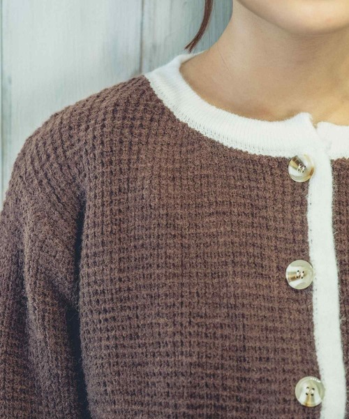 Clice de Paris（クリシェドゥパリス）の「K/バイカラーカーディガン（カーディガン/ボレロ・レディース・ブラウン/グリーン・ONESIZE）」の12枚目の写真