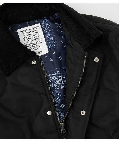 RODEO CROWNS WIDE BOWL(ロデオクラウンズワイドボウル)の「キルトジャケット(ミリタリージャケット・メンズ・ブラック/カーキ・MEDIUM/LARGE)」の9枚目の写真