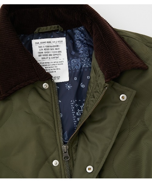 RODEO CROWNS WIDE BOWL(ロデオクラウンズワイドボウル)の「キルトジャケット(ミリタリージャケット・メンズ・ブラック/カーキ・MEDIUM/LARGE)」の16枚目の写真