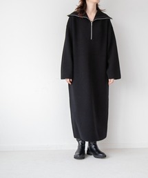 yuw | HALF ZIP ONE PIECE　217878(ワンピース)
