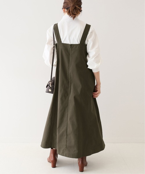 SLOBE IENA（スローブイエナ）の「コットンジャンバースカート【手洗い可能】◆（ジャンパースカート・レディース・ベージュ/カーキ・38/36）」の19枚目の写真
