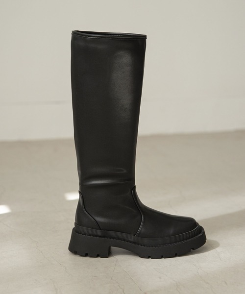 rectangle(レクタングル)の「トラックソールロングブーツ(ブーツ・レディース・ブラック・LL/S/M/L)」の11枚目の写真