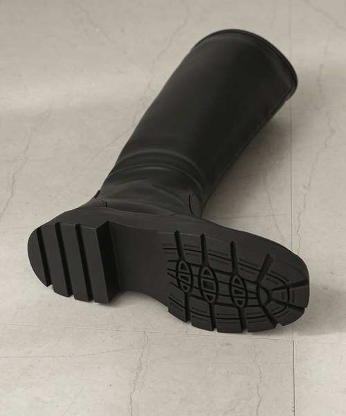 rectangle(レクタングル)の「トラックソールロングブーツ(ブーツ・レディース・ブラック・LL/S/M/L)」の3枚目の写真