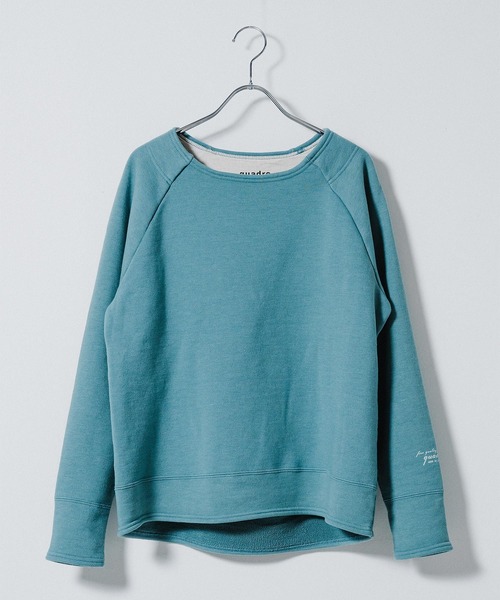 quadro（クオドロ）の「コーデュラヘビー裏毛ラグランプルオーバー（Tシャツ/カットソー・レディース・グレイッシュベージュ/カーキ/オートミール/ダークブラウン/ホワイト/ブルーグリーン/ダークネイビー・FREE）」の7枚目の写真