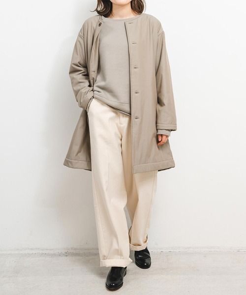 quadro（クオドロ）の「コーデュラヘビー裏毛ラグランプルオーバー（Tシャツ/カットソー・レディース・グレイッシュベージュ/カーキ/オートミール/ダークブラウン/ホワイト/ブルーグリーン/ダークネイビー・FREE）」の16枚目の写真