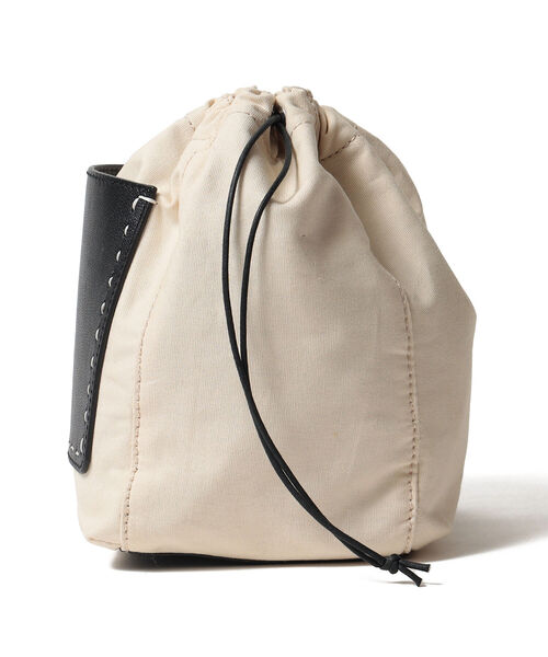 BEAMS LIGHTS（ビームスライツ）の「BEAMS LIGHTS / キャンバス 巾着（ハンドバッグ・メンズ・ブラウン/ナチュラル・FREE）」の3枚目の写真