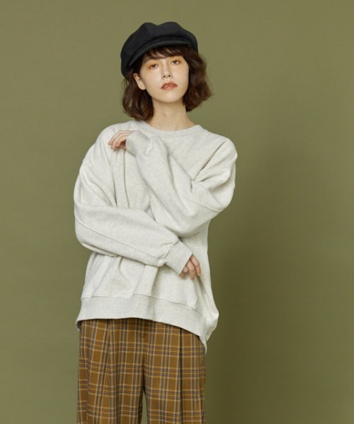 idem(イデム)の「idem over pullover/裏起毛オーバースウェット(スウェット・レディース・パープル/グレー・FREE)」の6枚目の写真