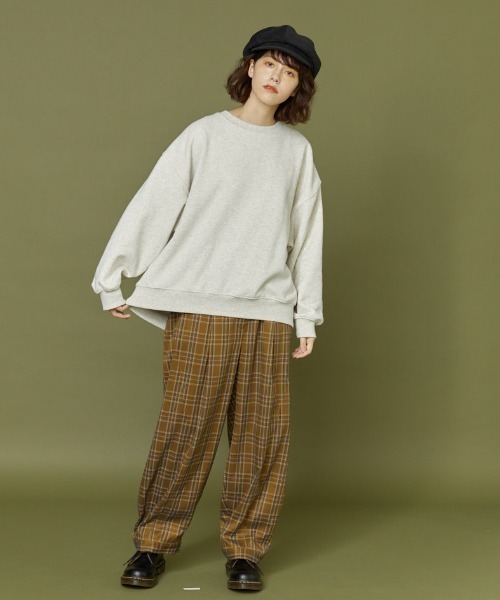 idem(イデム)の「idem over pullover/裏起毛オーバースウェット(スウェット・レディース・パープル/グレー・FREE)」の7枚目の写真