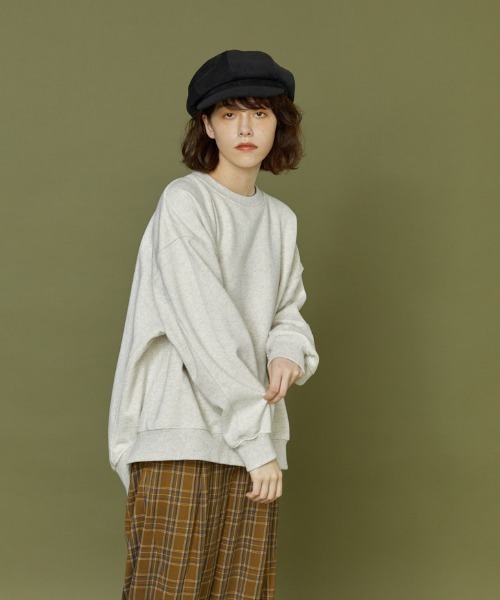 idem(イデム)の「idem over pullover/裏起毛オーバースウェット(スウェット・レディース・パープル/グレー・FREE)」の10枚目の写真