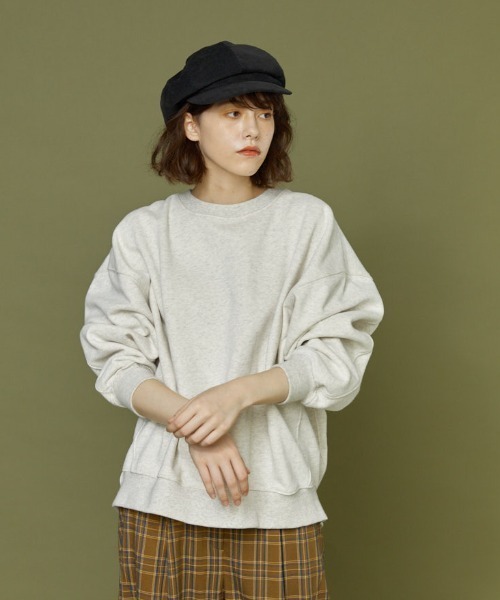 idem(イデム)の「idem over pullover/裏起毛オーバースウェット(スウェット・レディース・パープル/グレー・FREE)」の14枚目の写真