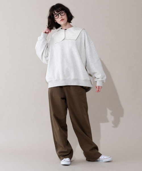 idem(イデム)の「idem over pullover/裏起毛オーバースウェット(スウェット・レディース・パープル/グレー・FREE)」の19枚目の写真