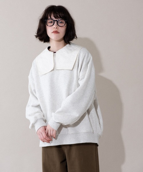 idem(イデム)の「idem over pullover/裏起毛オーバースウェット(スウェット・レディース・パープル/グレー・FREE)」の20枚目の写真