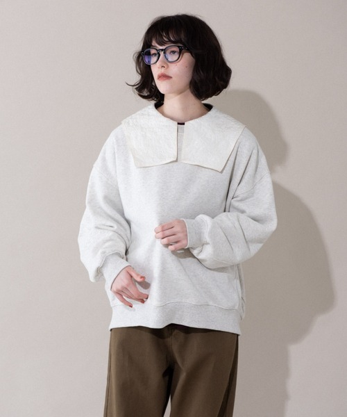 idem(イデム)の「idem over pullover/裏起毛オーバースウェット(スウェット・レディース・パープル/グレー・FREE)」の21枚目の写真