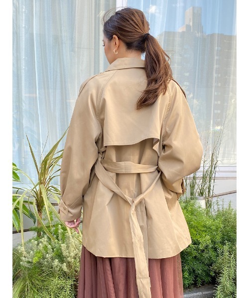 ECLIN（エクラン）の「デザインコート（トレンチコート・レディース・ベージュ/カーキ・FREE）」の8枚目の写真