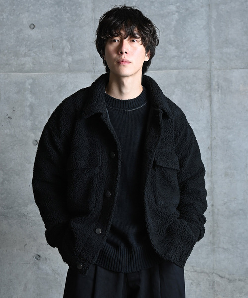 NIDO（ニド）の「ボアCPOジャケット（その他アウター・メンズ・ブラック/ベージュ・MEDIUM/LARGE）」の2枚目の写真