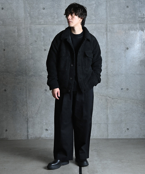 NIDO（ニド）の「ボアCPOジャケット（その他アウター・メンズ・ブラック/ベージュ・MEDIUM/LARGE）」の4枚目の写真