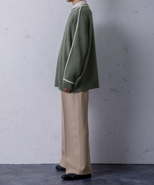 Adoon plain（アドーンプレーン）の「【Adoon plain】ワイドフレアパンツ（その他パンツ・メンズ・ブラック/ベージュ/グリーン・SMALL/MEDIUM/LARGE）」の5枚目の写真