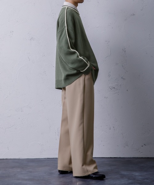 Adoon plain（アドーンプレーン）の「【Adoon plain】ワイドフレアパンツ（その他パンツ・メンズ・ブラック/ベージュ/グリーン・SMALL/MEDIUM/LARGE）」の10枚目の写真