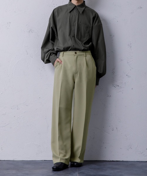 Adoon plain（アドーンプレーン）の「【Adoon plain】ワイドフレアパンツ（その他パンツ・メンズ・ブラック/ベージュ/グリーン・SMALL/MEDIUM/LARGE）」の21枚目の写真