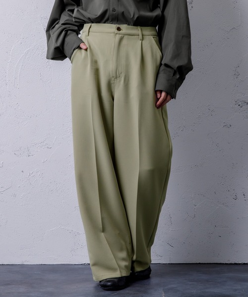 Adoon plain（アドーンプレーン）の「【Adoon plain】ワイドフレアパンツ（その他パンツ・メンズ・ブラック/ベージュ/グリーン・SMALL/MEDIUM/LARGE）」の12枚目の写真