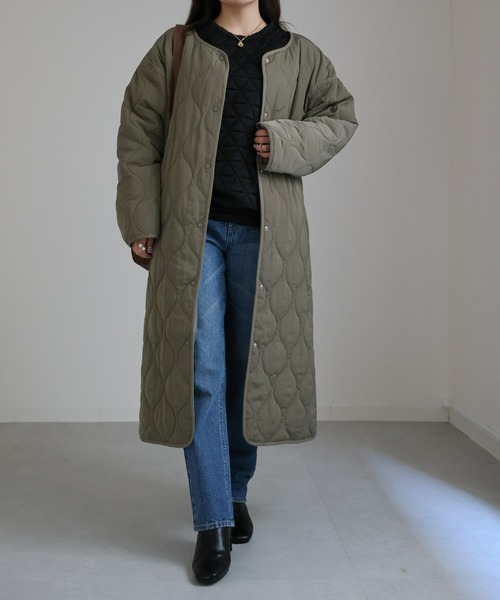 sakishimatokyo（サキシマトーキョー）の「ノーカラーキルティングーコート（ノーカラーコート・レディース・アイボリー/カーキ/ブラック・FREE）」の22枚目の写真