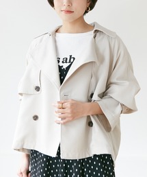 INCEDE | ツイルピーチ ショートトレンチコート(その他アウター)