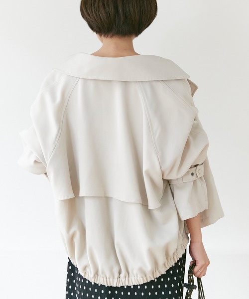 INCEDE（インシード）の「ツイルピーチ ショートトレンチコート（その他アウター・レディース・ベージュ/オフホワイト・LL/3L/M/L）」の10枚目の写真