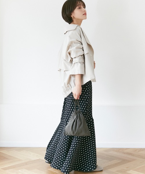 INCEDE（インシード）の「ツイルピーチ ショートトレンチコート（その他アウター・レディース・ベージュ/オフホワイト・LL/3L/M/L）」の15枚目の写真