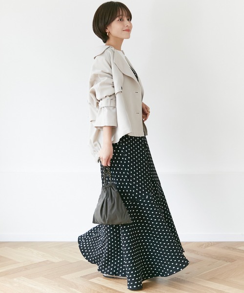 INCEDE（インシード）の「ツイルピーチ ショートトレンチコート（その他アウター・レディース・ベージュ/オフホワイト・LL/3L/M/L）」の17枚目の写真