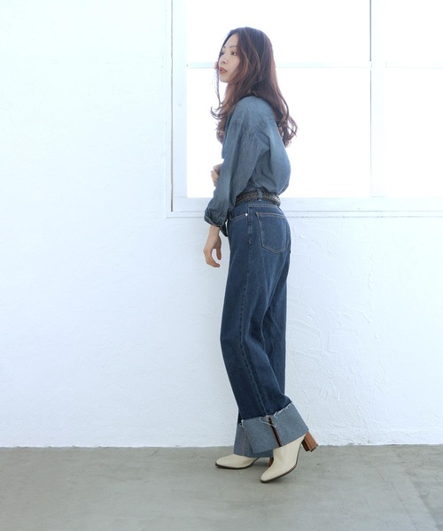 SOROTTO（ソロット）の「ウッドヒールのスクエアトゥブーティー（パンプス・レディース・ブラック/アイボリー・LL/3L/S/M/L）」の11枚目の写真