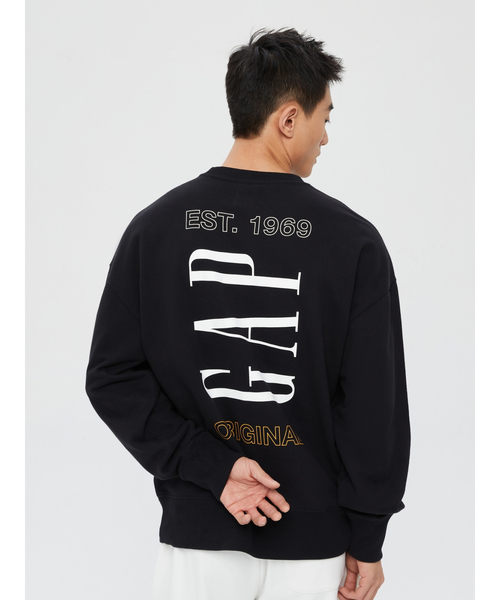 GAP(ギャップ)の「カーボナイズド フレンチテリー オーバーサイズ GAPロゴ クルーネックス ウェット・トレーナー(スウェット・メンズ・ブラック/グリーン・S/M/L/XL/XS/XXS)」の4枚目の写真