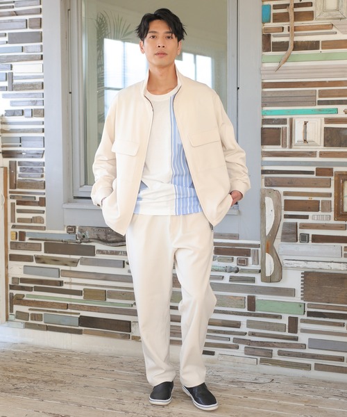 UNION STATION（ユニオンステーション）の「【セットアップ対応】ストレッチツイルスタンドカラーブルゾン（ブルゾン・メンズ・オフホワイト/グレイッシュベージュ・L/S/M）」の18枚目の写真