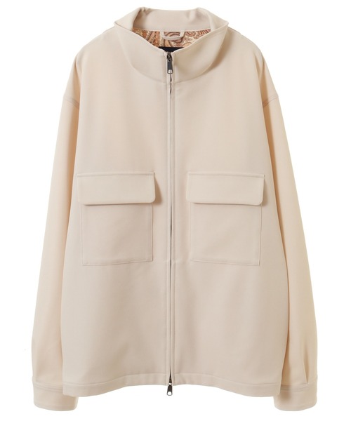 UNION STATION（ユニオンステーション）の「【セットアップ対応】ストレッチツイルスタンドカラーブルゾン（ブルゾン・メンズ・オフホワイト/グレイッシュベージュ・L/S/M）」の10枚目の写真