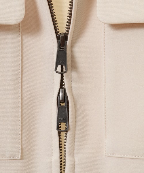 UNION STATION（ユニオンステーション）の「【セットアップ対応】ストレッチツイルスタンドカラーブルゾン（ブルゾン・メンズ・オフホワイト/グレイッシュベージュ・L/S/M）」の15枚目の写真